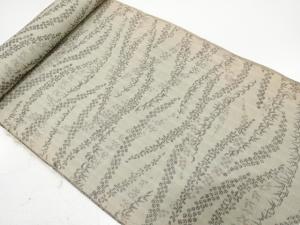 アンティーク　笹に梅模様織り出し　着尺反物